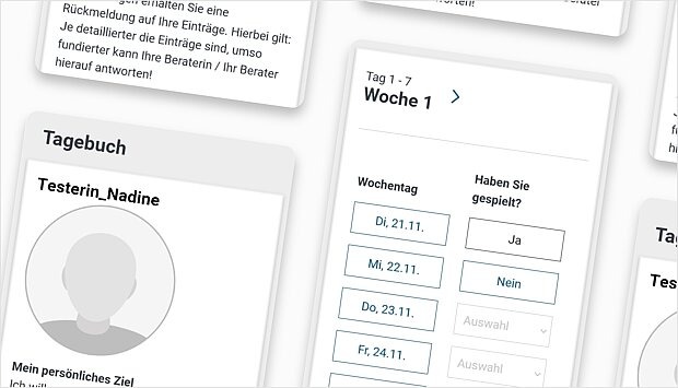 Screenshot zum Programm-Schritt: Tagebuch